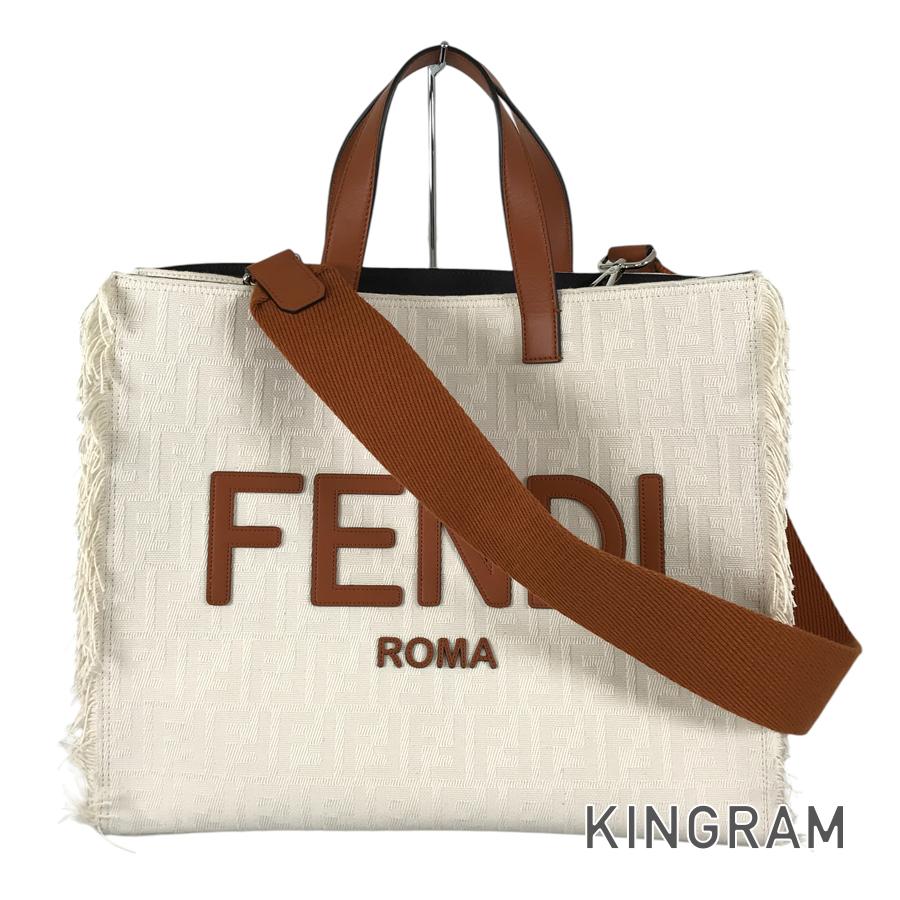 フェンディ FENDI フリンジ 7VA591 キャンバス トートバッグ fhb【中古】｜キングラム店