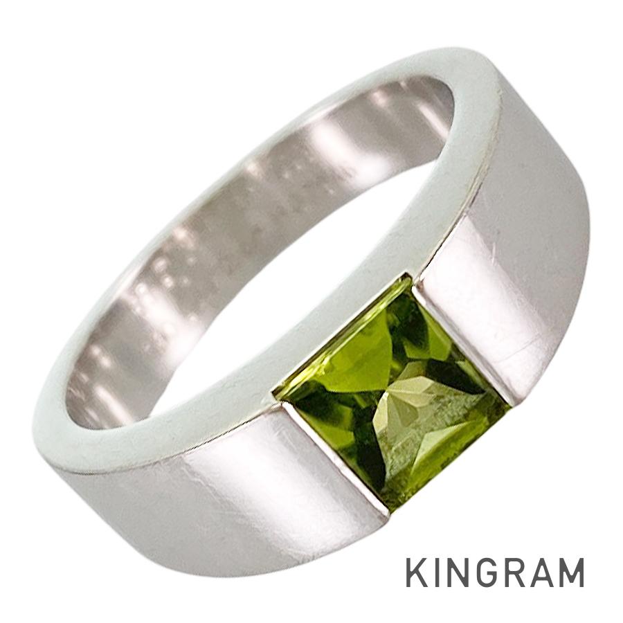 カルティエ Cartier 貯蔵タンク K18WG ペリドット 15号(55) 輪っか sst【中古】