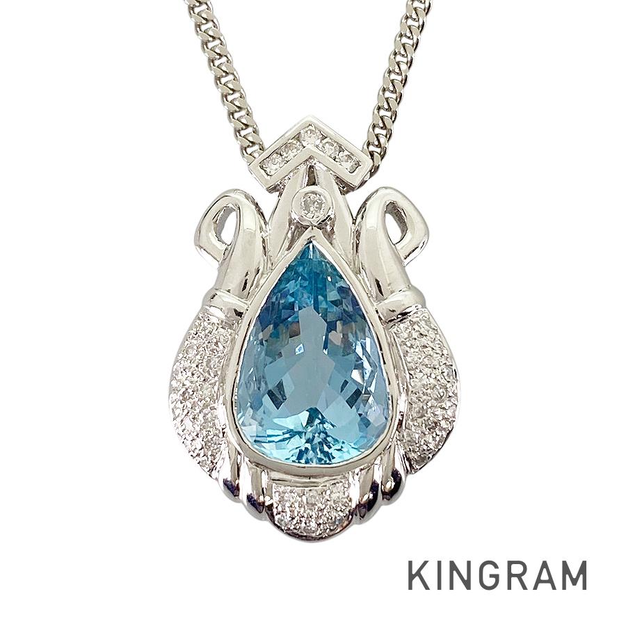 ノーブランド名 Unsigned Jewelry 首飾り Pt900 青緑色 金剛石 sss【中古】