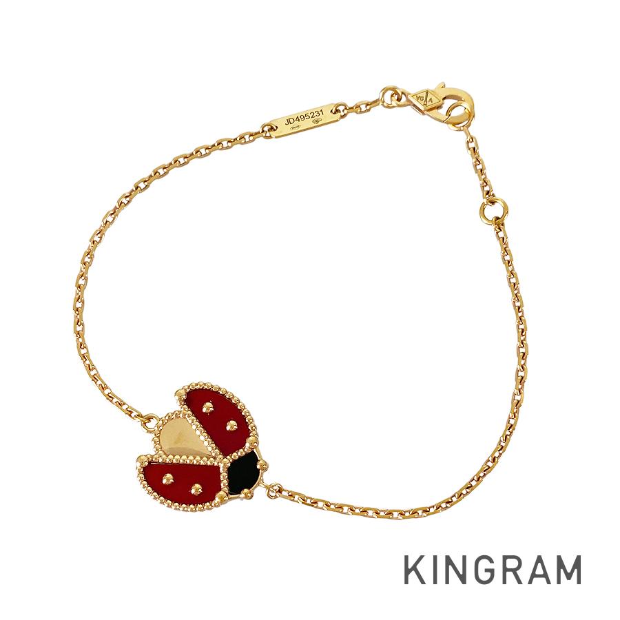 ヴァンクリーフ＆アーペル Van Cleef & Arpels ラッキー スプリング オープンウィング レディバグ VCARP7R100 K18PG カーネリアン オニキス ブレスレット sss【中古】｜キングラム店