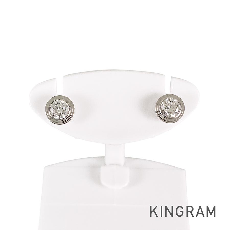 カルティエ Cartier ダムール ミディアム モデル B8041400 K18WG ダイヤモンド ピアス ss【中古】