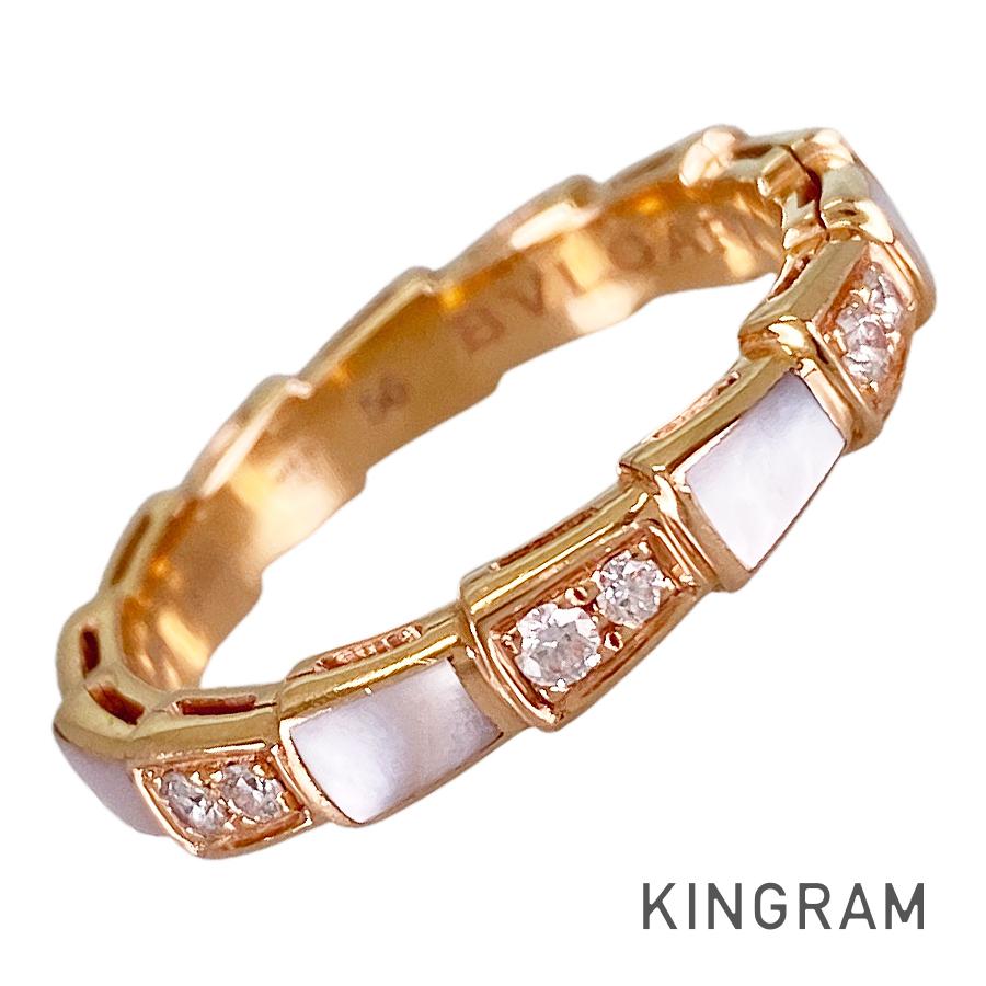 ブルガリ BVLGARI セルペンティ ヴァイパー K18PG シェル ダイヤモンド 15号(55) リング sst【中古】|キングラム店