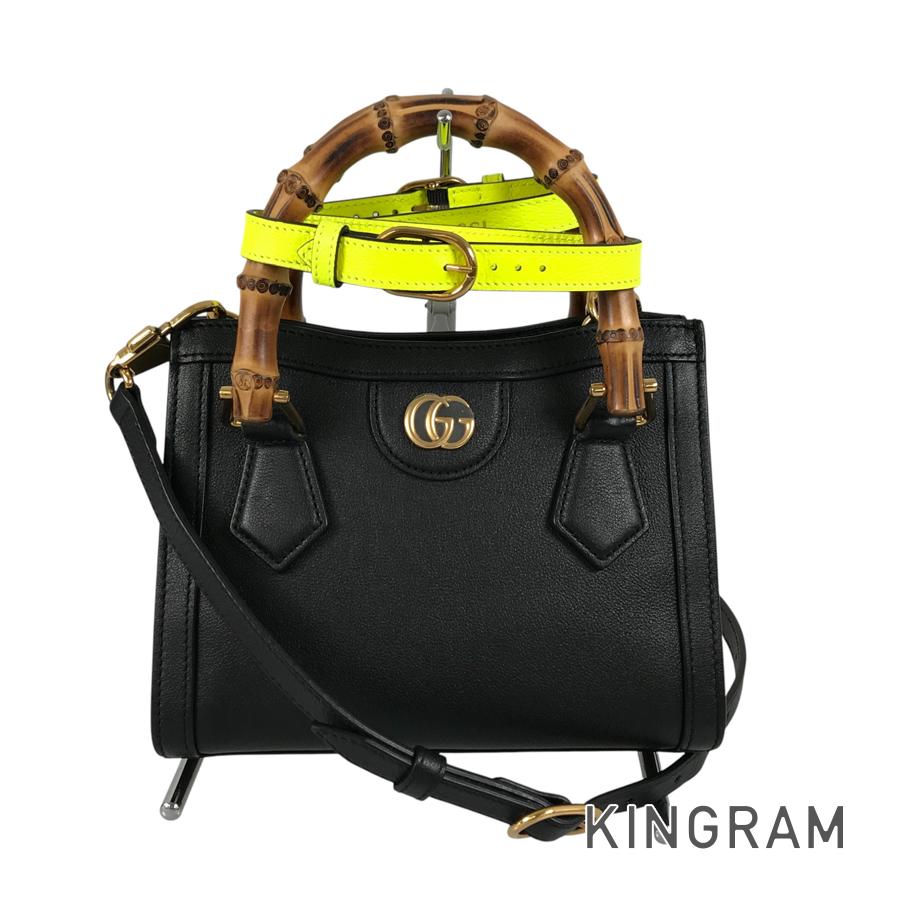 グッチ GUCCI ダイアナ ミニ バンブー 655661 レザー ハンドバッグ ftj【中古】
