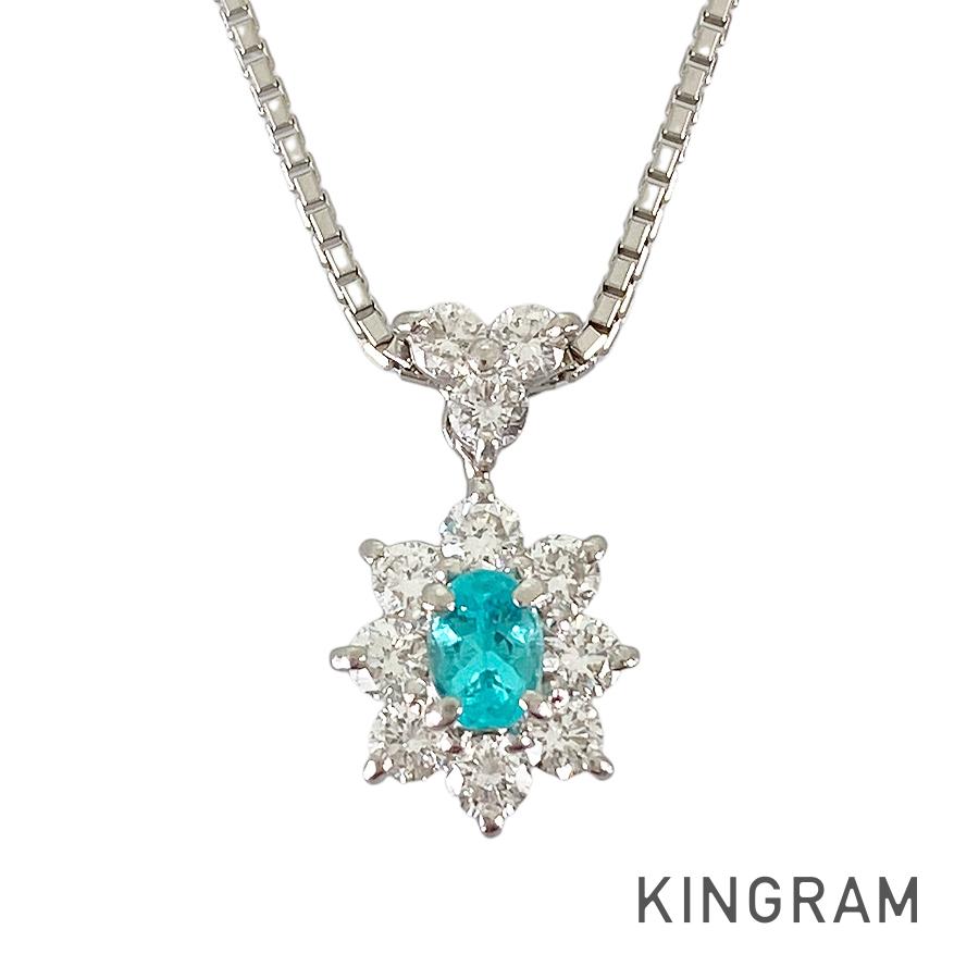 ノーブランド名 Unsigned Jewelry 頸飾り Pt900 パライバトルマリン 金剛石 sss【中古】