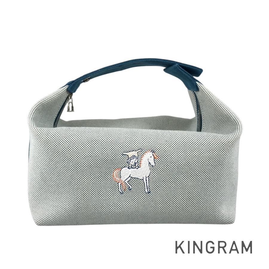 エルメス HERMES ブリッド ア ブラック キャンバス ハンドバッグ fto【中古】