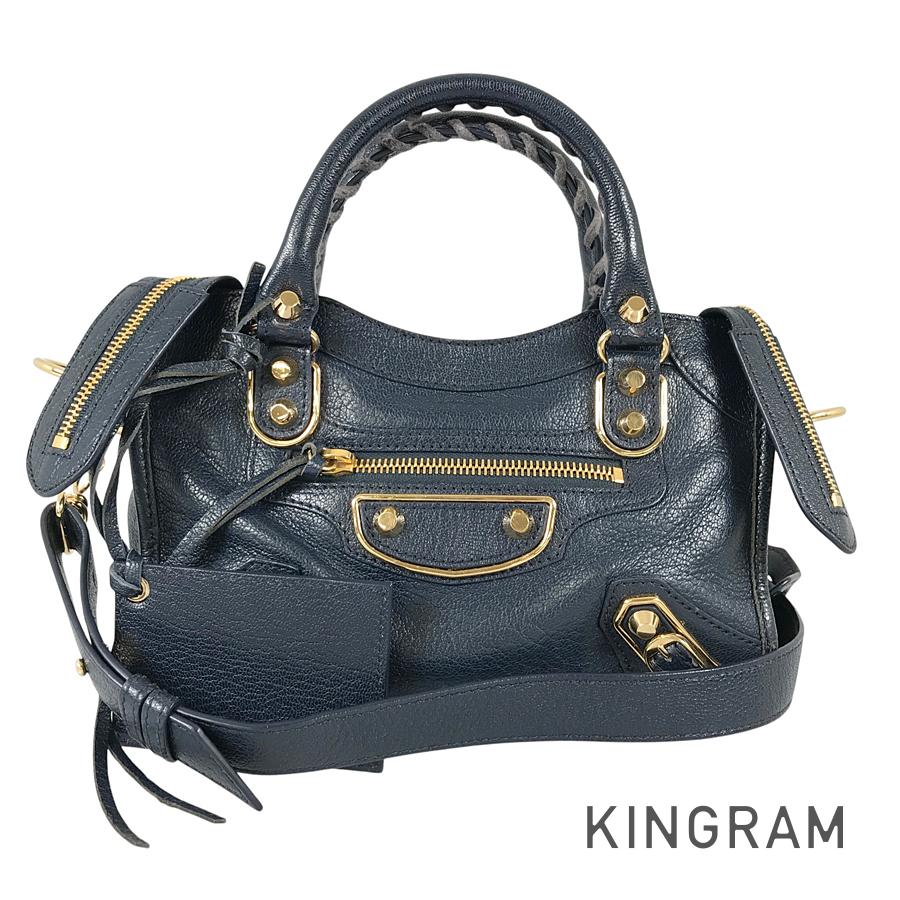 バレンシアガ BALENCIAGA クラシック メタリック エッジ ミニ シティ 390160 レザー ハンドバッグ sst【中古】|キングラム店