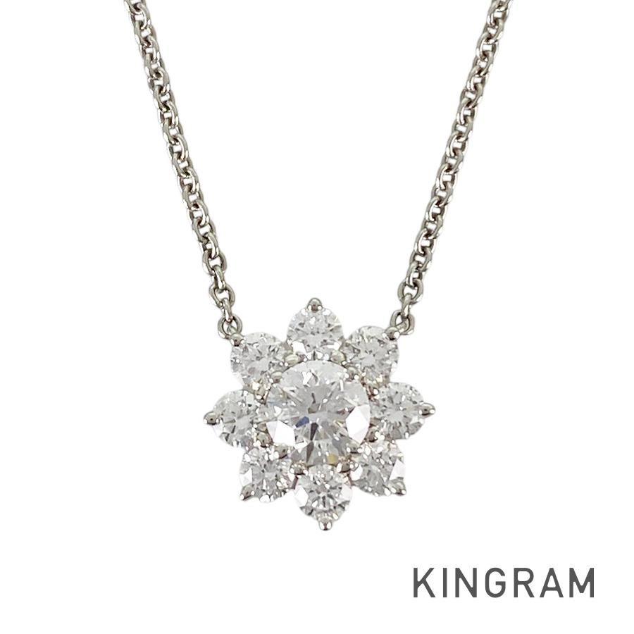 ハリーウィンストン HARRY WINSTON サンフラワー ミニ ペンダント PEDPNA003SF Pt950 ダイヤモンド ダイヤモンド ネックレス ss【中古】