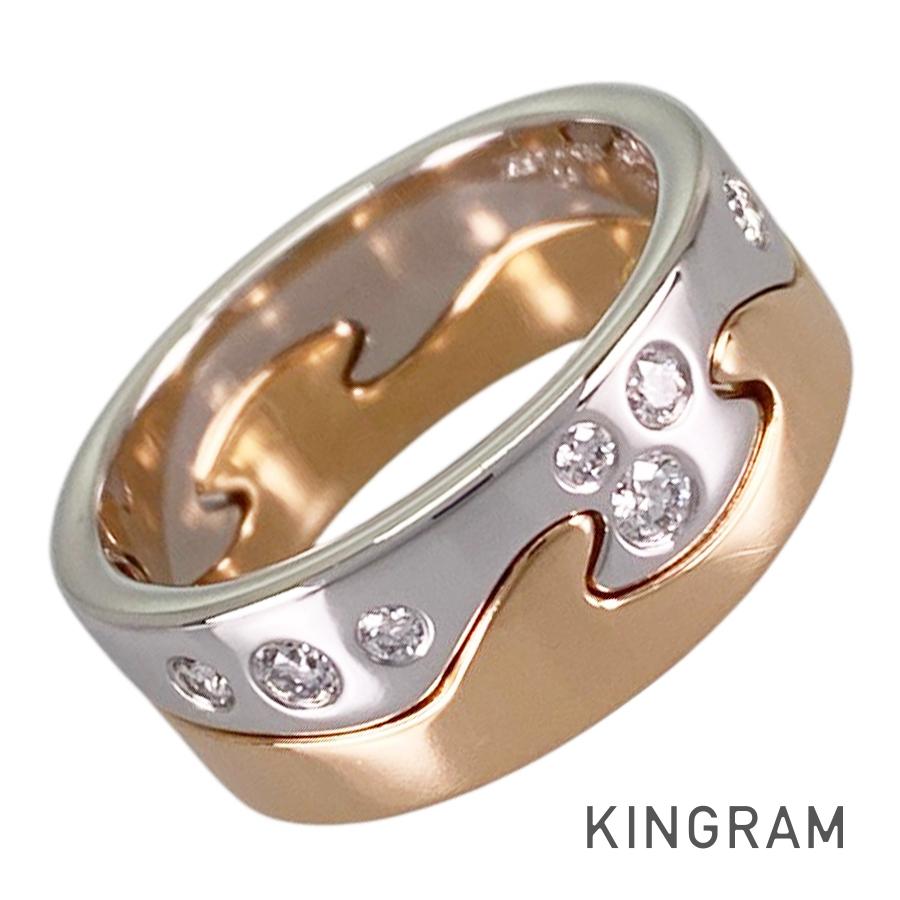 ジョージジェンセン Georg Jensen 核融合反応 K18WG 金剛石 10.5号(50-51) 輪っか ss【中古】
