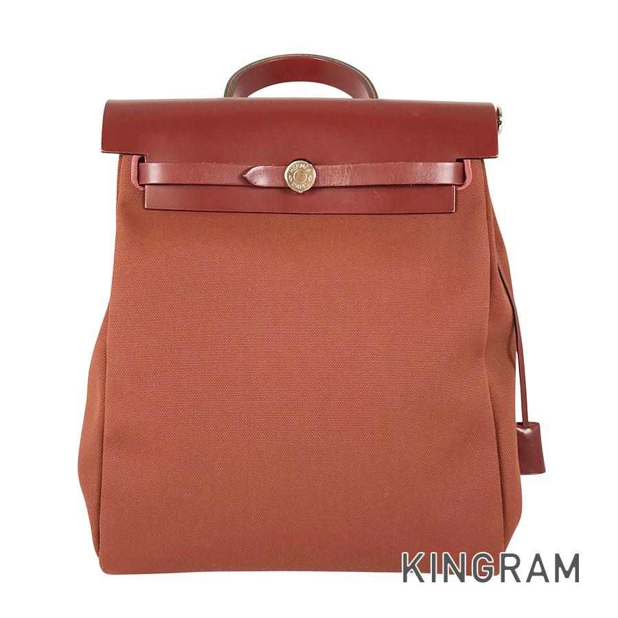 エルメス HERMES エールバッグ ジップ アド トワルミリタリー リュック バックパック sh【中古】