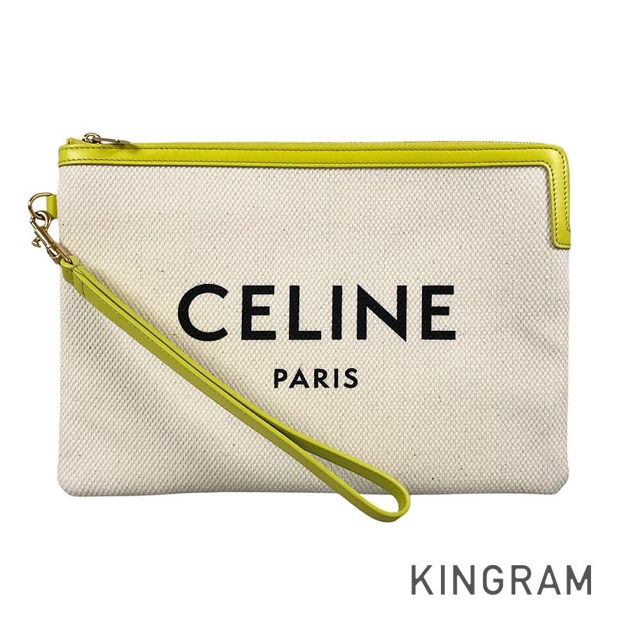 セリーヌ CELINE スモール 車寄せ ウィズ 同盟罷工さあ美 10E632ECW.11AN 帆布 クラッチペダル御徒面子 sst【中古】
