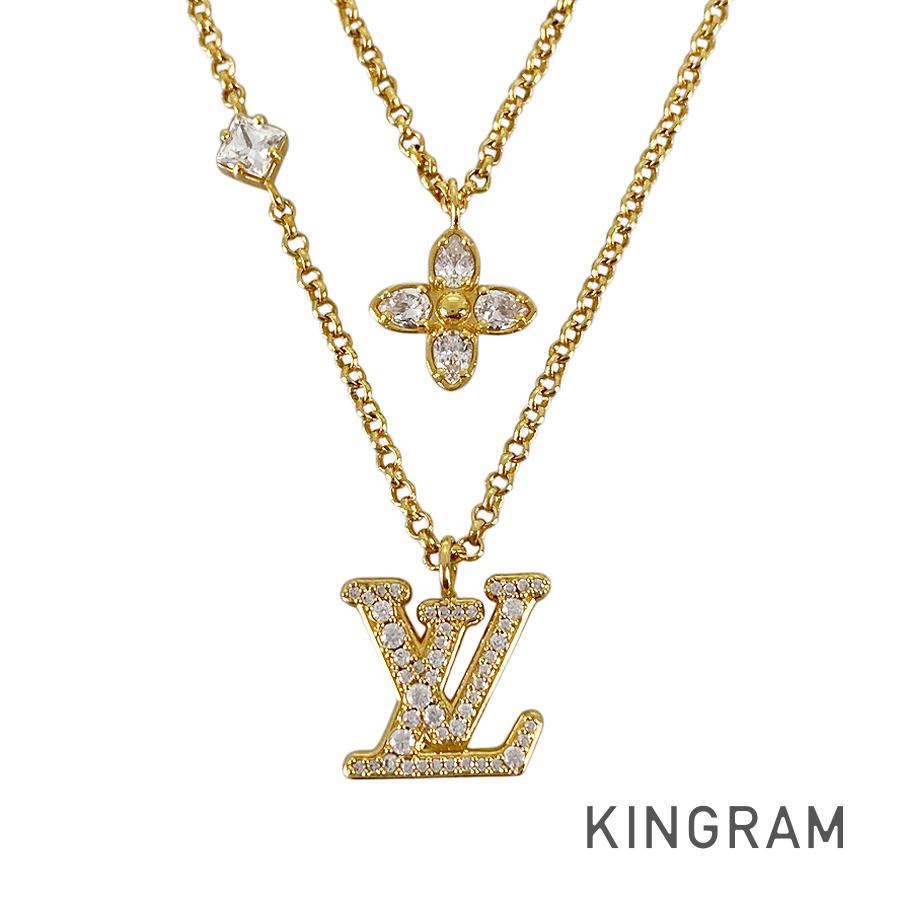 ルイ・ヴィトン LOUIS VUITTON レディ LV M01845 GP ラインストーン ネックレス kkd【中古】|キングラム店
