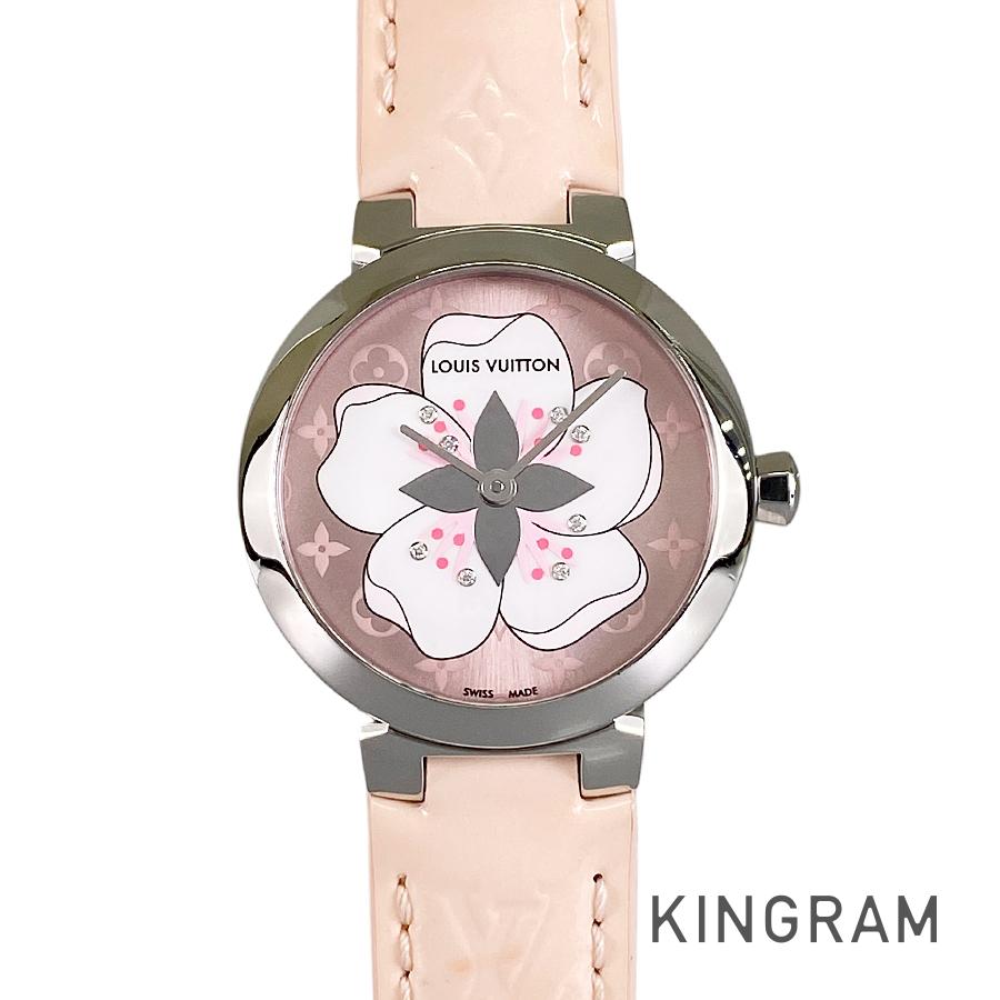 ルイ・ヴィトン LOUIS VUITTON モノグラム ヴェルニ タンブール Q12MG SS 金剛石 石英 レディース ウォッチ ss【中古】