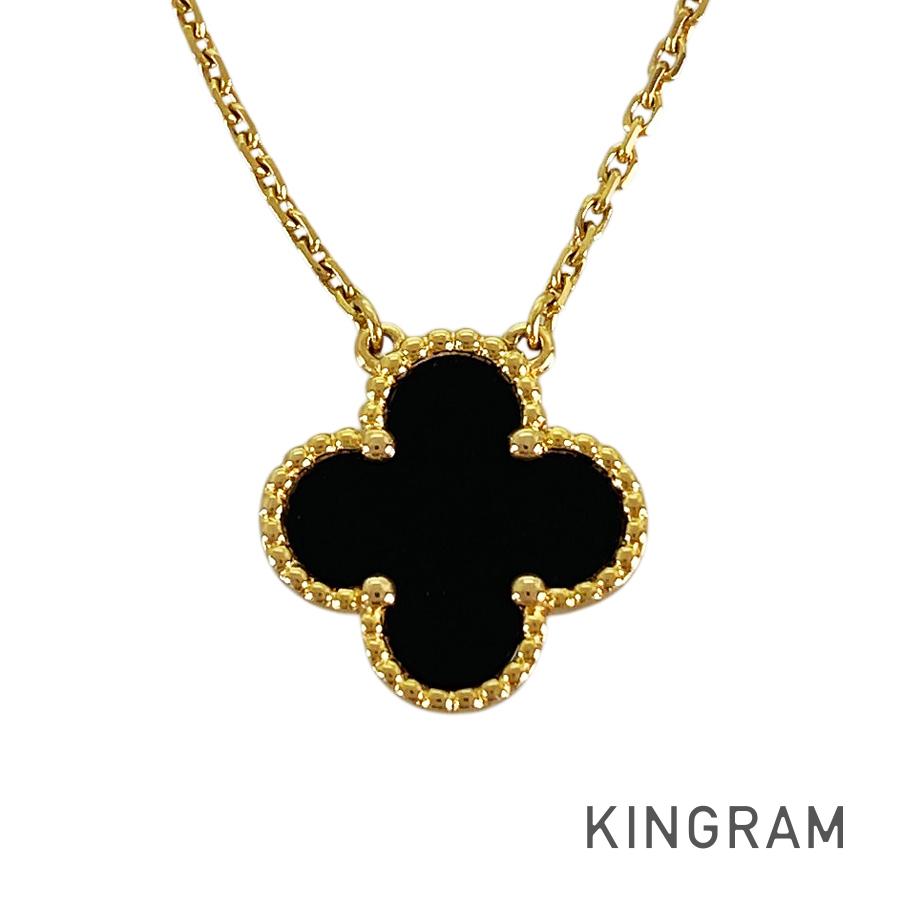 ヴァンクリーフ＆アーペル Van Cleef \u0026 Arpels ヴィンテージ アルハンブラ K18YG オニキス 首飾り sss【中古】