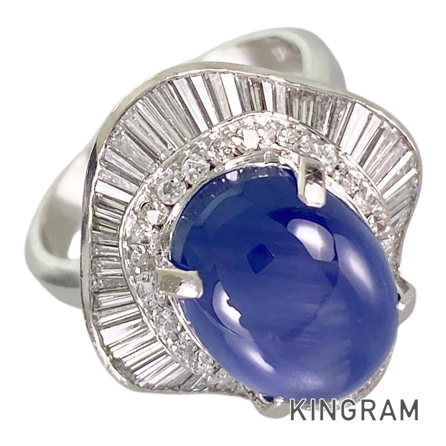 ノーブランド Unsigned Jewelry リング Pt900 スターサファイア ダイヤモンド 15号(55) sss【中古】|キングラム店