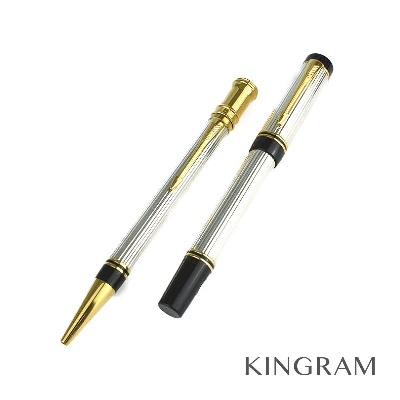 新しい到着 パーカー Parker デュオフォールド Uk Limited 万年筆 ボールペン シルバーxゴールドxブラック 万年筆ペン先18k刻印 ブランド雑貨 Se 中古 公式の Ihmc21 Com