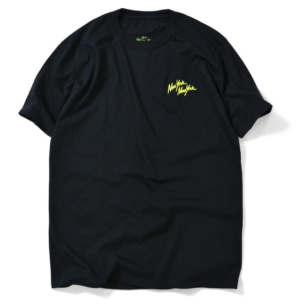 I  NY Tシャツ 黒 半袖 吸水速乾COOL COMFORT ニューヨーカーエンボスプリント 半袖 クルー