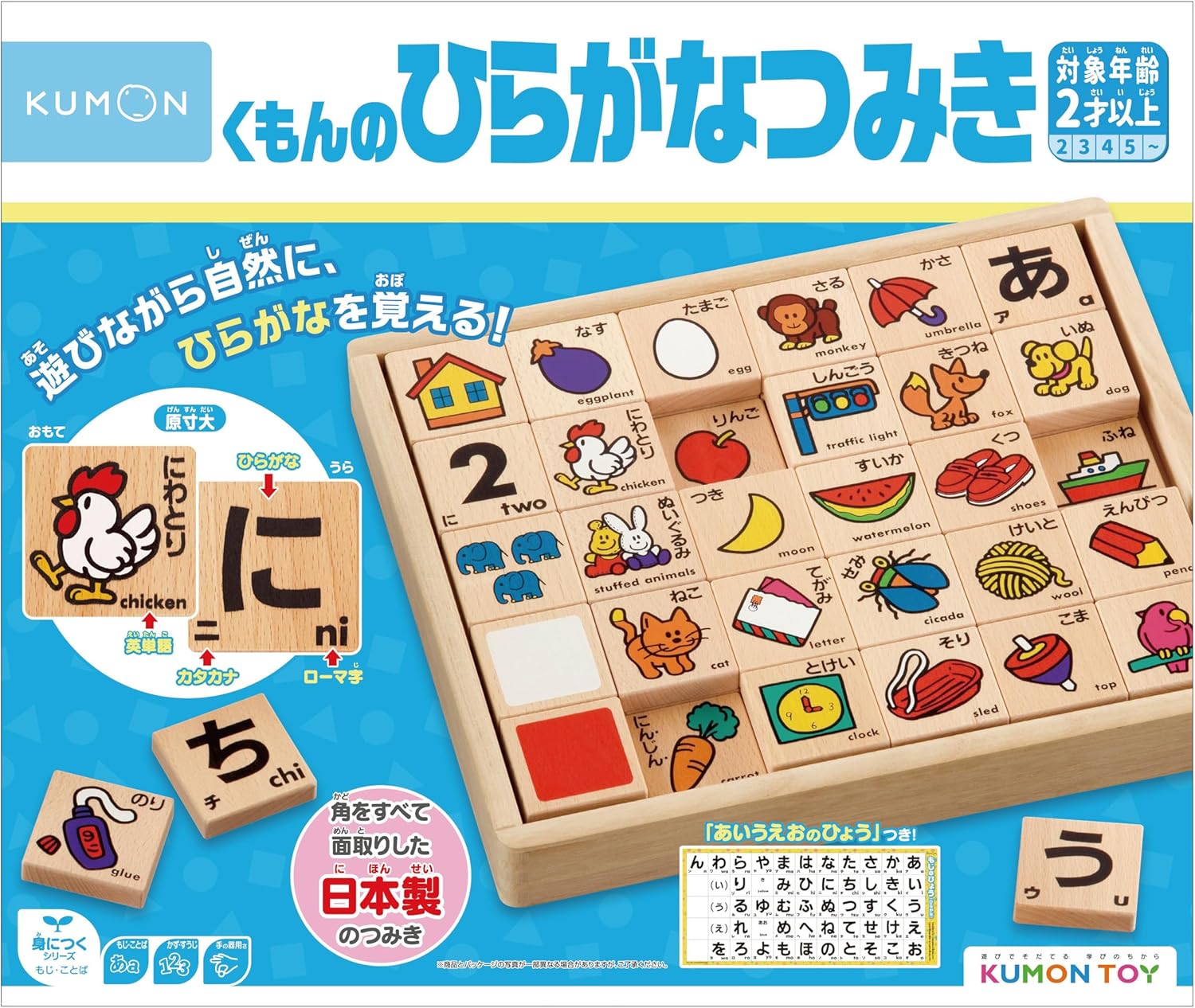 くもんのひらがなつみき
