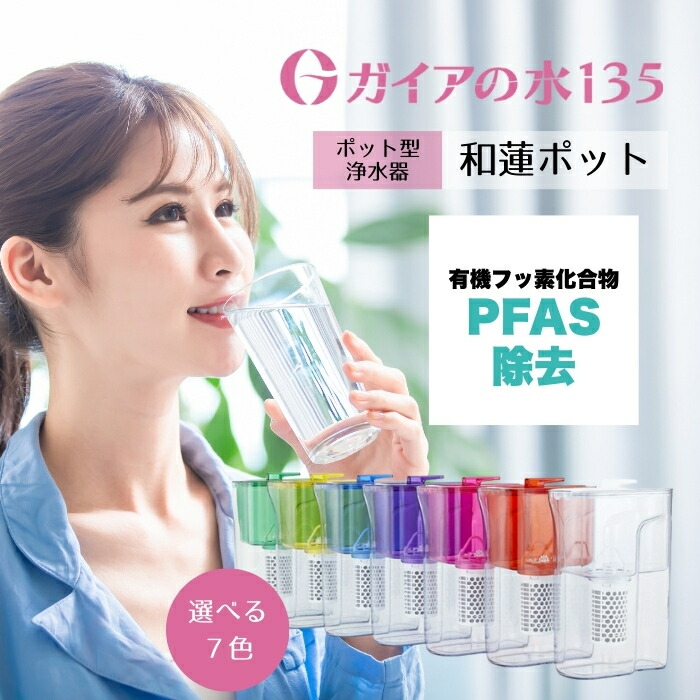 ガイアの水135 和蓮ポット 1L 薬莢付き添い人 国内定まり品 7種から1個選べる ビビアン ポット型 浄水器 PFAS取りすてる 高性能こし器 薬莢 Cl取りすてる まじり物取りすてる