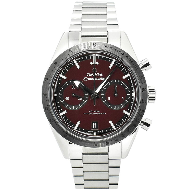 【新品】オメガ OMEGA スピードマスター 57 マスタークロノメーター クロノグラフ 332.10.41.51.11.001 手動巻き バーガンディ 40.5mm メンズ