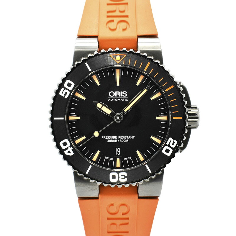 【楽天市場】オリス ORIS アクイス デイト 733 7653 4259 R ブラック 43mm USED 中古：ブランドウォッチ専門店Zetton
