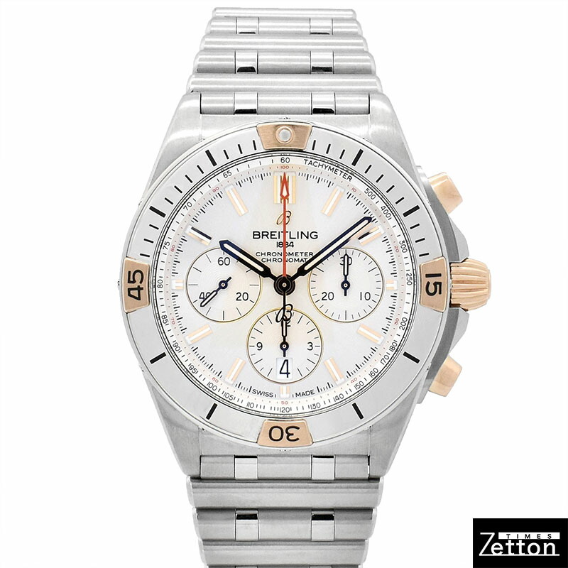 【飾り付け入眼済み】ブライト輪っか BREITLING クロノマット B01 42 IB0134101G1A1 自動小銃一巻き しろがね色 42粍 メンズ USED 中古 メンズ腕時計-腕時計
