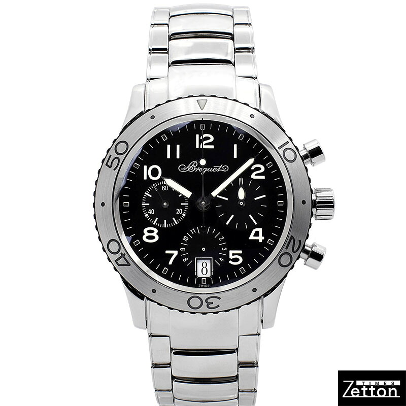 【飾り付け入眼済み】ブレゲ Breguet 印字機20 3820ST/H2/SW9 OH済 自動小銃一巻き 黒いこと 39粍 メンズ USED 中古 腕時計-メンズ腕時計
