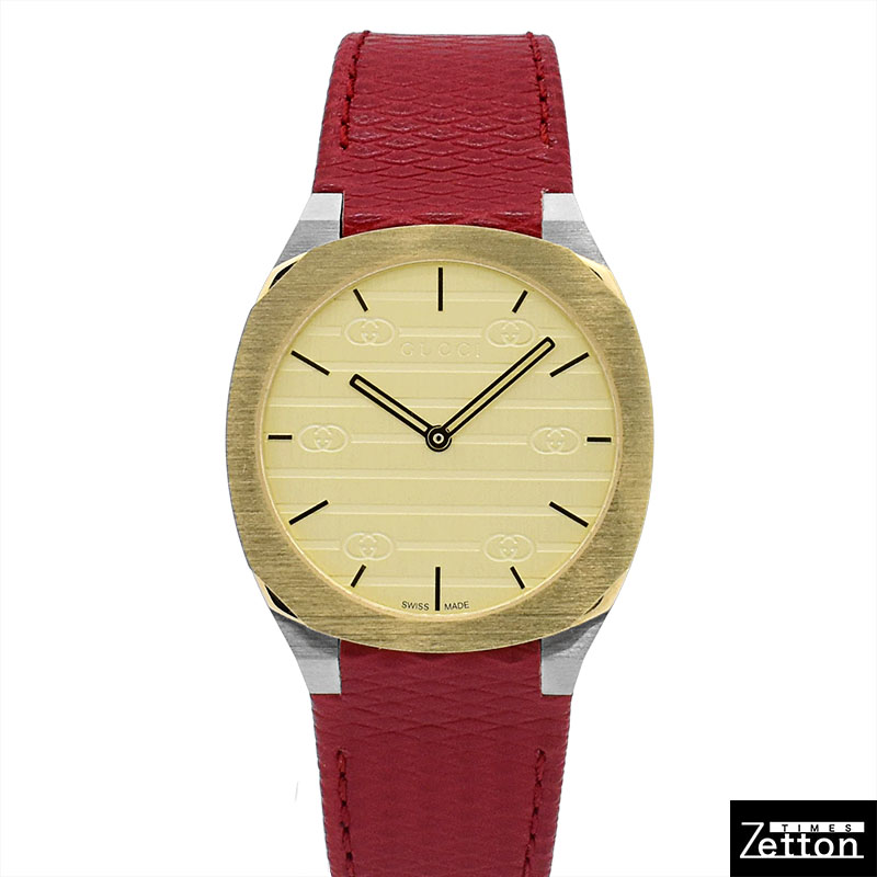 【新品】グッチ　GUCCI 25H YA163415 クォーツ ゴールド 34mm ユニセックス