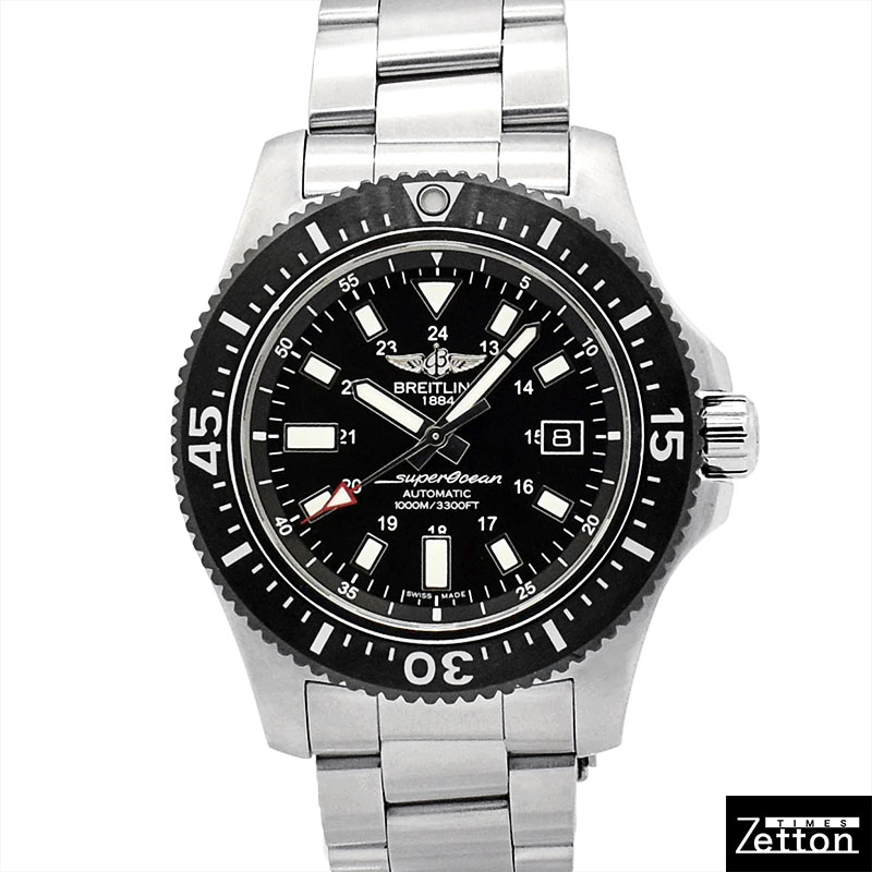 【飾りつけ大成済み】ブライト輪っか BREITLING 百貨店大海原 44 特別 Y192B45PSS(Y17393) 自動小銃一巻き 黒いこと 44粍 メンズ USED 中古