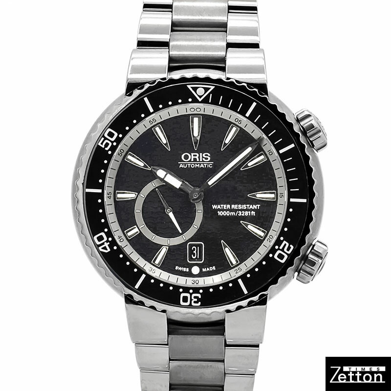 【外装仕上げ済み】オリス ORIS ダイバーズ チタン C スモールセコンド デイト 743 7638 7454M 自動巻き ブラック 47mm メンズ USED 中古