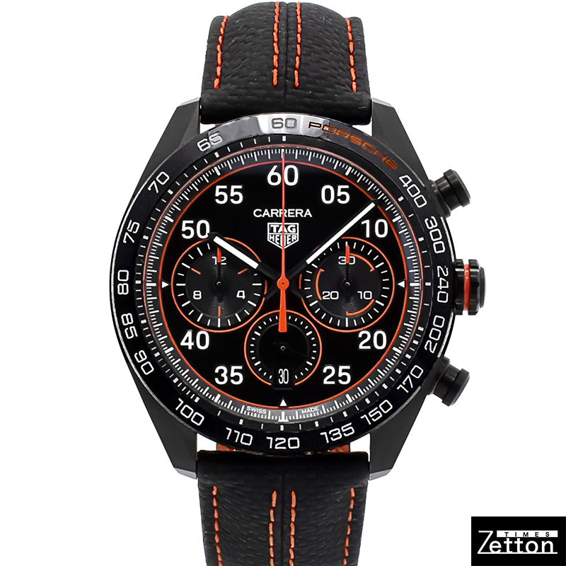 【国際保証書有り】タグホイヤー TAG HEUER カレラ キャリバーホイヤー02 ポルシェ オレンジレーシング CBN2A1M.FC6526 自動巻き ブラック 44mm メンズ USED 中古