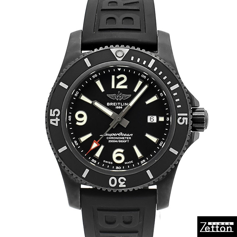 【インターナショナルお墨付き有り】ブライト輪っか BREITLING 百貨店大海原 自動小銃 46 黒いことスチール写真 M17368B71B1S1 自動小銃一巻き 黒いこと 46粍 メンズ USED 中古