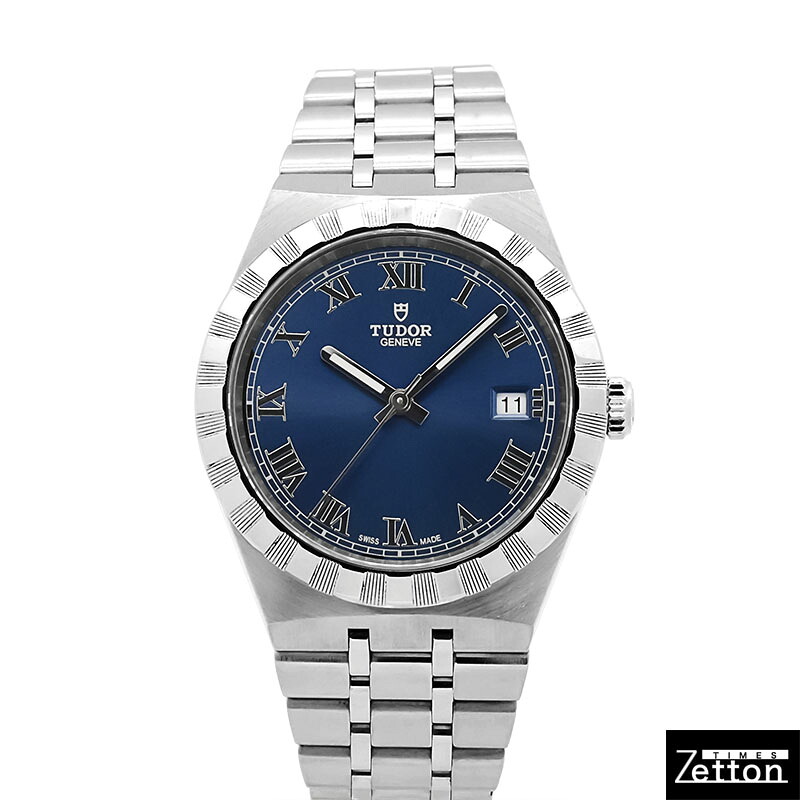【インターナショナル御墨付き有り】【飾りつけ入眼済み】チューダー TUDOR ロイヤル 38 28500 自動小銃一巻き 青色 38粍 メンズ USED 中古