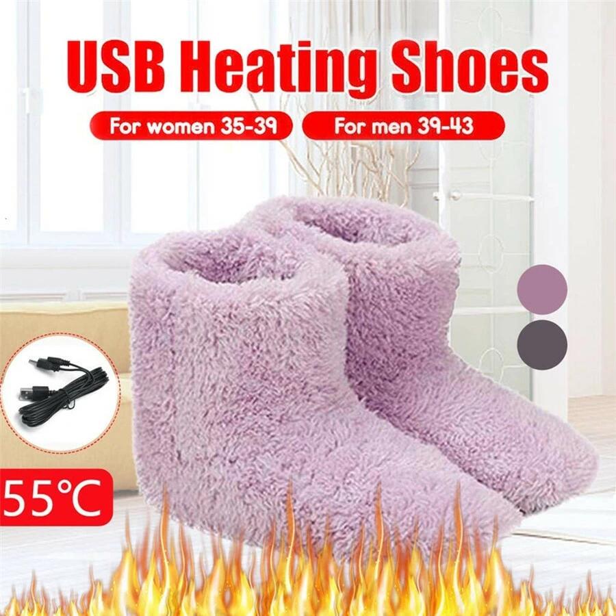 電気スリッパ あったか 電熱ルームシューズ 防寒ルームブーツ メンズ Usb加熱 レディース もこもこ ヒータースリッパ