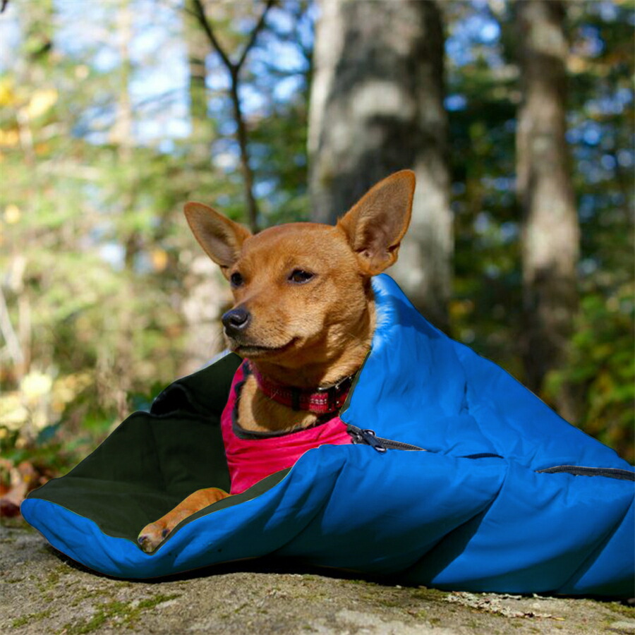 ペット寝袋 犬 アウトドア キャンプ クッション スリーピングバッグ スリーピングベッド ハイキング ビーチ用 ベッド ペット ペット布団 洗える 犬猫用ベッド 犬用ベッド 防寒 防災グッズ 防風 最大 オフ スリーピングバッグ