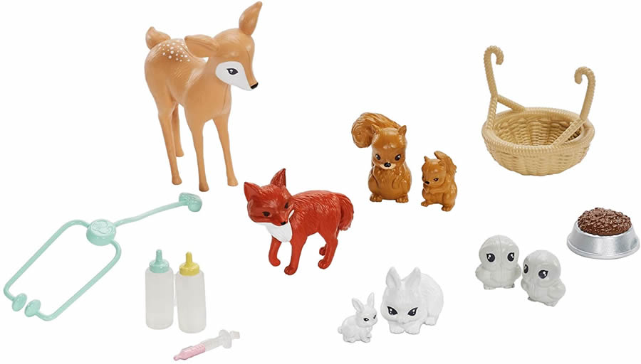 バービー アニマルレスキューセンター ドール プレイセット Barbie Doll And Animal Rescue Center With 8 Animals Fcp78 Mattel社 人形 動物 うさぎ りす きつね 鹿 動物愛護 Giosenglish Com