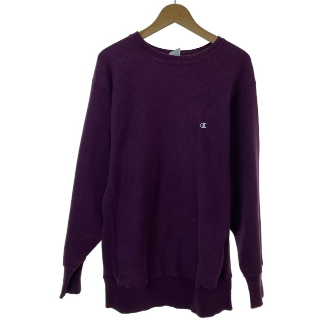 【中古】 Champion REVERSE WEAVE スウェット 90s vintage 90年代 OLD 長袖 トレーナー トップス クルーネック 無地 ワンポイント 刺しゅう オーバーサイズ USA製 アメカジ 古着 /4393