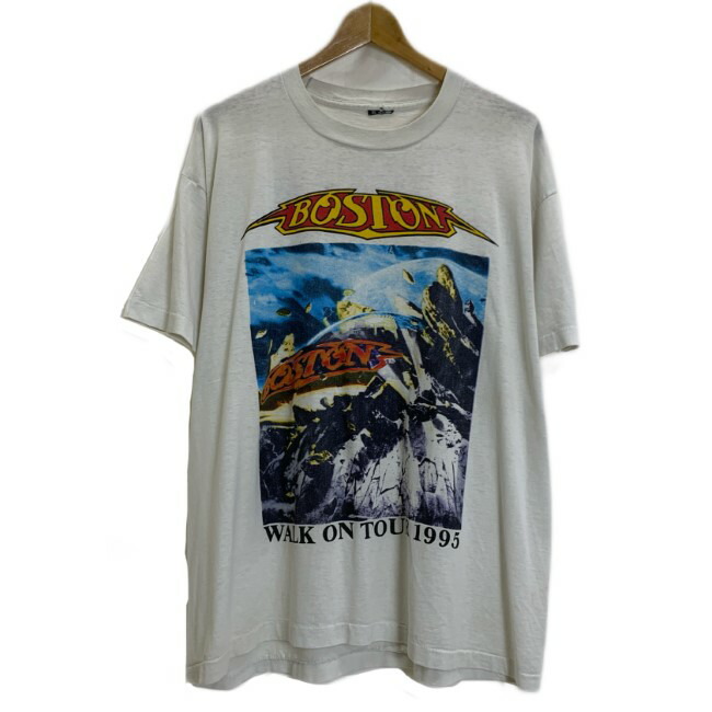 【中古】 BOSTON バンT ティーシャツ 90s vintage 90日にち 半袖 カットソー トップス 労働者の一団のど首 刷り上げる WORLD TOUR 1995 周遊旅行T 大層らしい大いさ 古着 /1107 Tシャツ・カットソー-メンズファッション-トップス