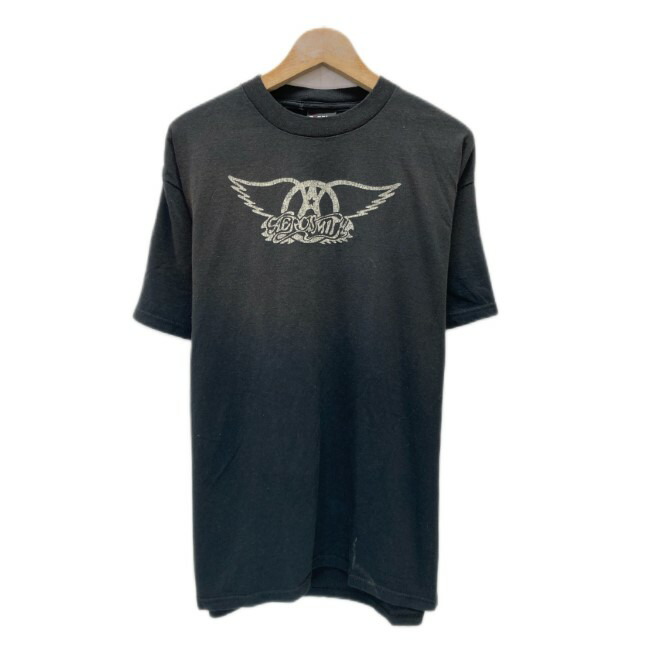【中古】 giant Aerosmith バンT プルオーバー 半袖 カットソー トップス 労働者の一団のど首 周遊旅行T 来日奏でる ダンス楽隊ロゴタイプ 刷り上げる 古着 /1107