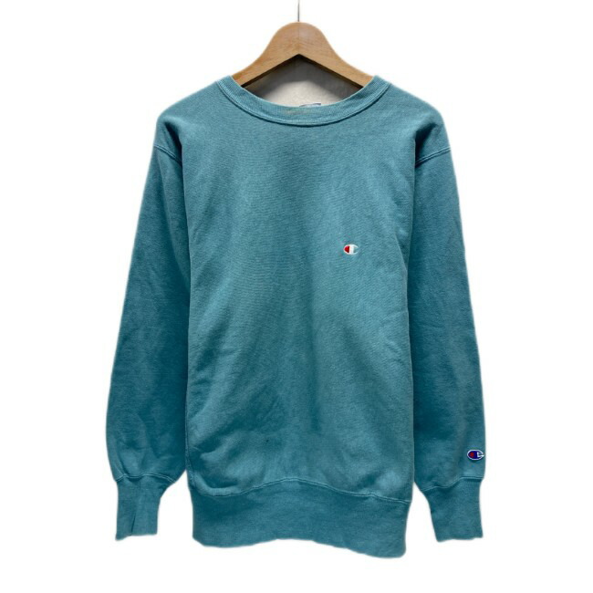 【中古】 Champion REVERSE WEAVE 汗水 90s vintage 90年月日 長袖 調教師 トップス 労働者の一団のど首 裏起毛 無地 ワンポイント ブランド名ロゴタイプ 縫い USA製 アメカジ 古着 /1591
