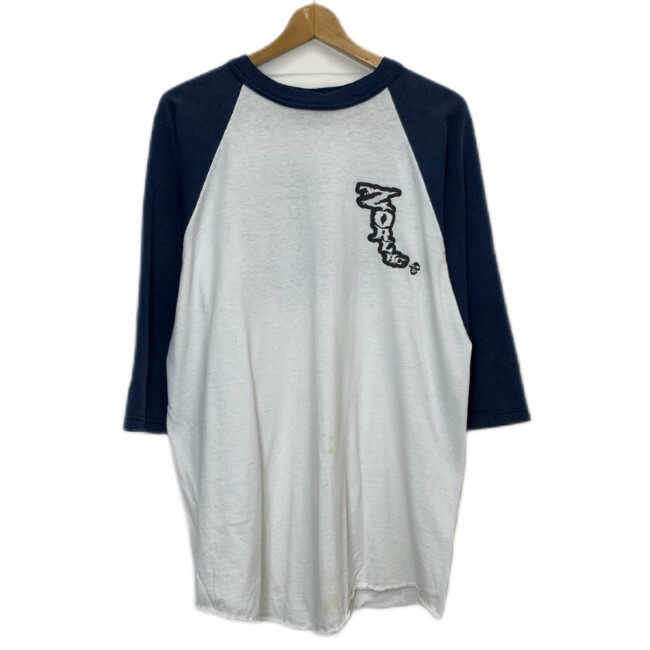【中古】 ZORLAC ラグランTシャツ 90s vintage 90年代 七分袖 カットソー トップス クルーネック バイカラー ロゴT 両面プリント ブランドロゴ USA製 ストリート 古着 /1952|KINJIusedclothing