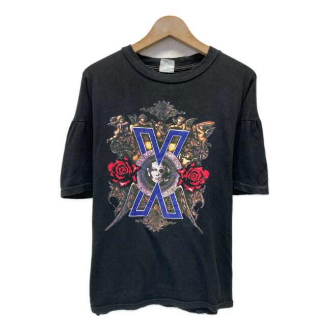 【中古】 X JAPAN バンT 90s vintage 90年代 Tシャツ 半袖 カットソー トップス クルーネック Vilence In Jealousy 1991 スタッフT 両面プリント バンド オーバーサイズ 古着 /1107|KINJIusedclothing