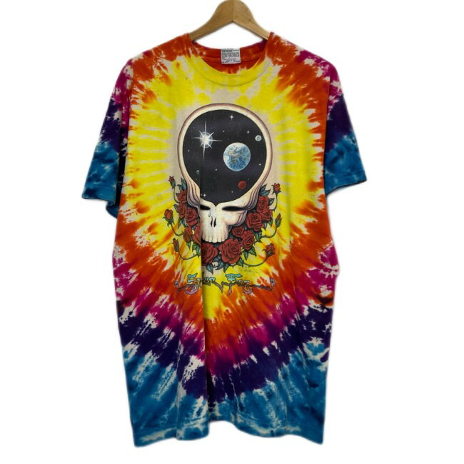 【中古】 LIQUID BLUE Grateful Dead バンT 90s vintage 90年代 (C)1992 Tシャツ 半袖 カットソー トップス クルーネック タイダイ ドクロ SPACE YOUR FACE? USA製 オーバーサイズ 古着 /1951|KINJIusedclothing