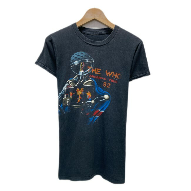 【中古】 The Who バンT 80s vintage 80年代 (C)1982 LFS-S Tシャツ 半袖 カットソー トップス クルーネック AMERICAN TOUR’82 ツアーT 両面プリント 古着 /1107|KINJIusedclothing