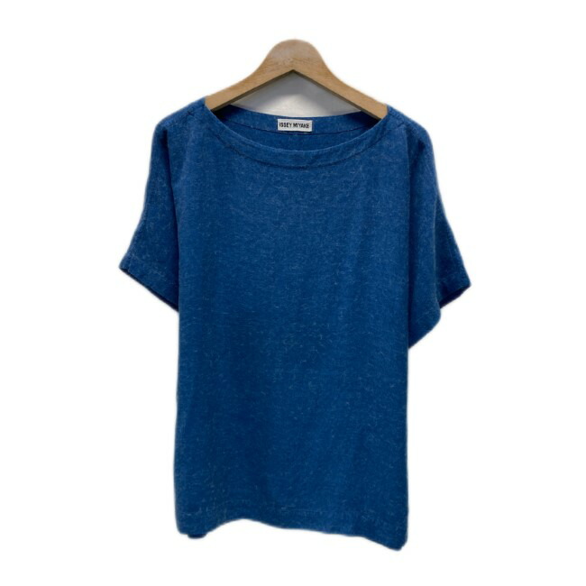 【中古】 ISSEY MIYAKE プルオーバー 半袖 カットソー トップス ラウンド素っ首 キモノスリーブ 無地 日本製 家庭的 古着 /2495