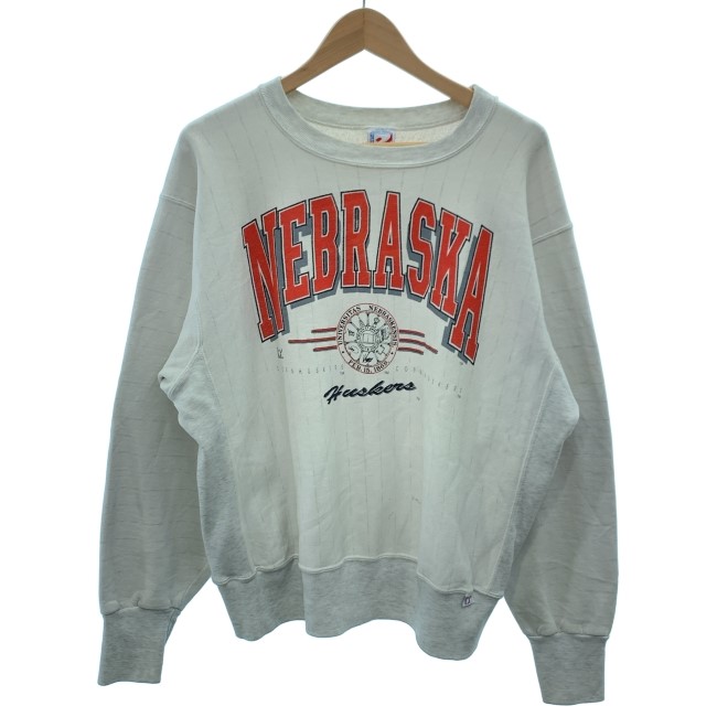 【中古】 PLAYERZ 汗水 90s vintage 90年月日 OLD 長袖 調教師 トップス 労働者の一団のど首 裏起毛 刷り上げる ネブラスカ州分科大学 コーンハスカーズ 古着 /4393