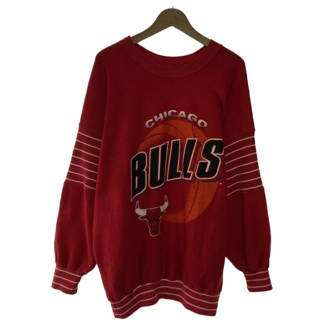 【中古】 Jostens 流汗 80s-90s vintage 80年月日-90年月日 長袖 調教師 トップス 労働者の一団素っ首 裏起毛 刷り上げる CHICAGO BULLS 野球クラブロゴタイプ バスケ USA製 古着 /7310