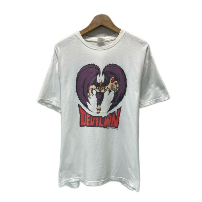 【中古】　BANPRESTO　Tシャツ　半袖　カットソー　トップス　クルーネック　キャラT　キャラクター　デビルマン　不動明　(C)DYNAMIC PLANNING　漫画　永井豪　非売品　プリント　古着　/1953