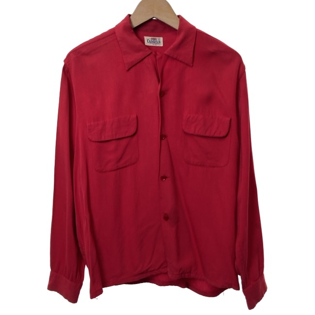 【中古】 CAMPUS プレーンシャツ 50s vintage 50日付け OLD 長袖 トップス レギュラー色合い 胸衣嚢 無地 古着 /4387