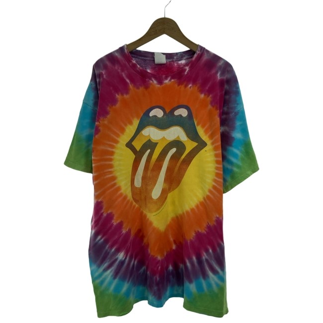 【中古】 THE ROLLING STONES バンT (C)2002 RST CONCERT INC Tシャツ 半袖 カットソー トップス クルーネック タイダイ バンドロゴ プリント ワールドツアー2002-03 オーバーサイズ USA製 古着 /1107|KINJIusedclothing