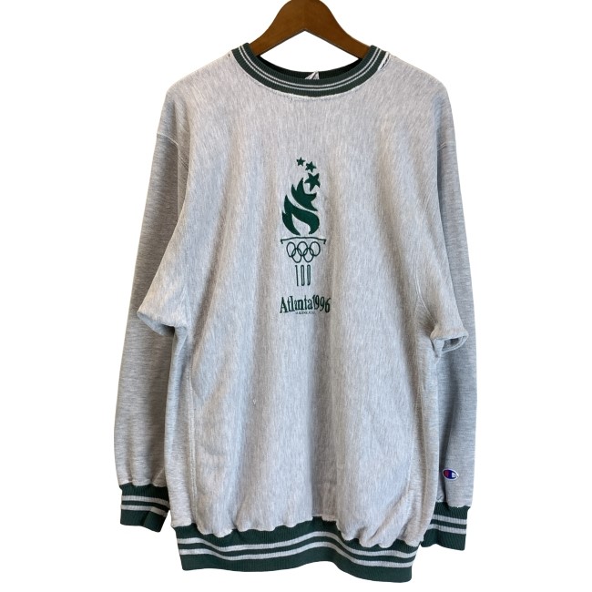 【中古】 Champion REVERSE WEAVE 流汗 90s vintage 90年月日 OLD 長袖 調教師 トップス 労働者の一団素っ首 裏起毛 刺繍 ジョージアの州都国際オリンピック競技大会 USA製 厚地の外套大きさ 古着 /1591